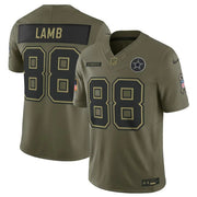 Men’s Dallas Cowboys CeeDee Lamb Olive 2025 Salute to Service Limited Jersey